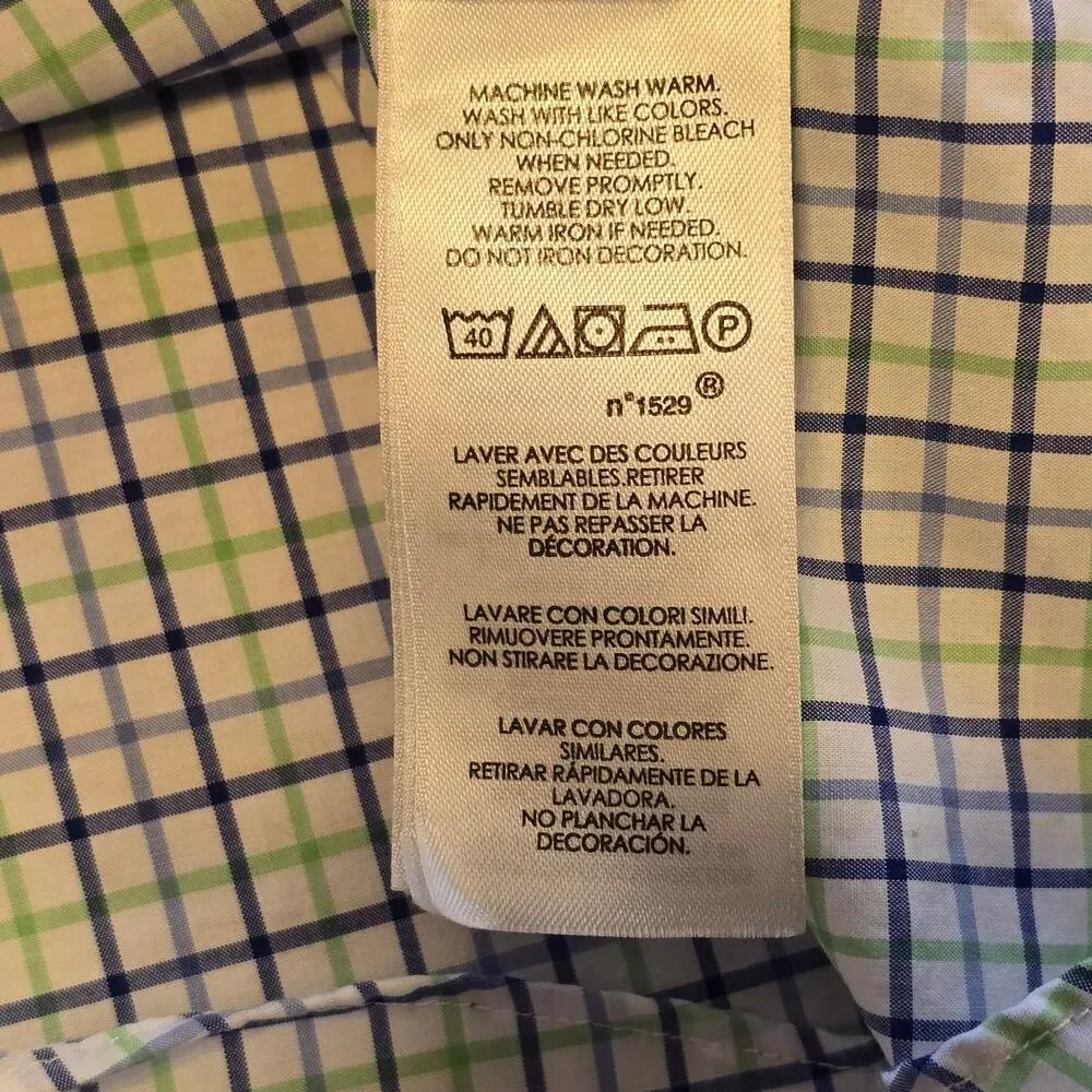 Ralph Lauren Button Down Shirt Mens Size XL Blue/Green Plaid Classic Fit Preppy - Picture 6 of 15